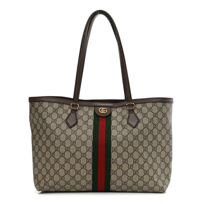 Gucci GG Supreme Monogram Medium Ophidia Shopping Tote Brown 1 of 11