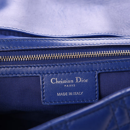 Christian Dior Lambskin Cannage Soft Flap Bag Blue 6 of 7