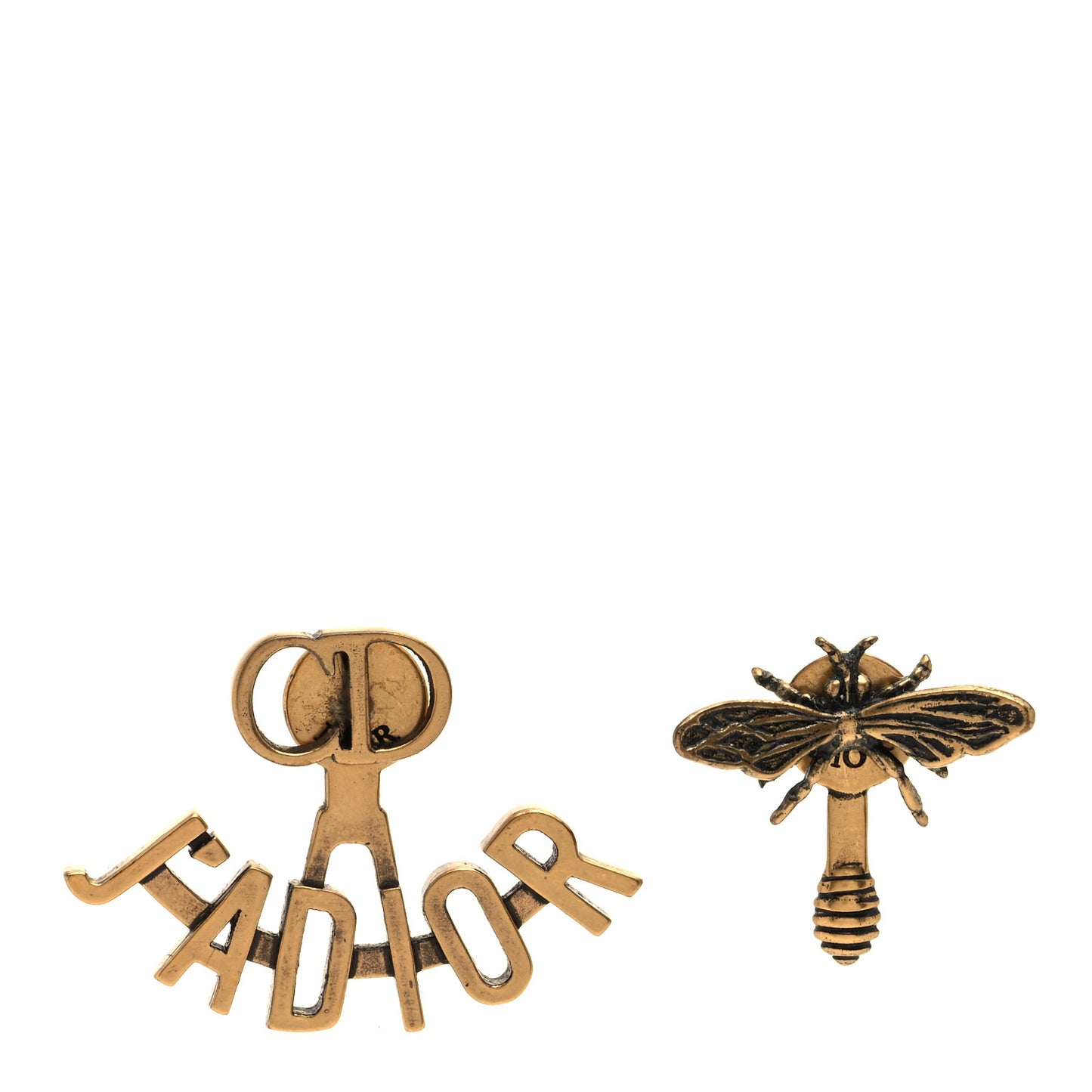 Metal J'Adior Earrings Aged Gold