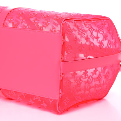 Louis Vuitton Monogram Fluo See Through Keepall Bandouliere 50 Rose 8 of 10