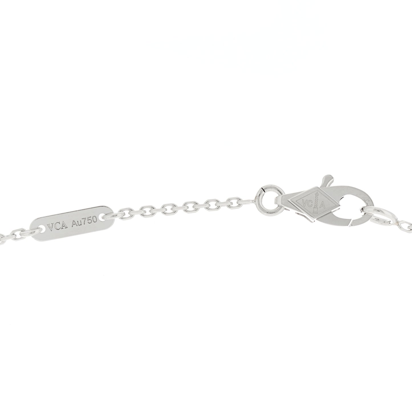 18K White Gold Diamond Sweet Alhambra Pendant Necklace