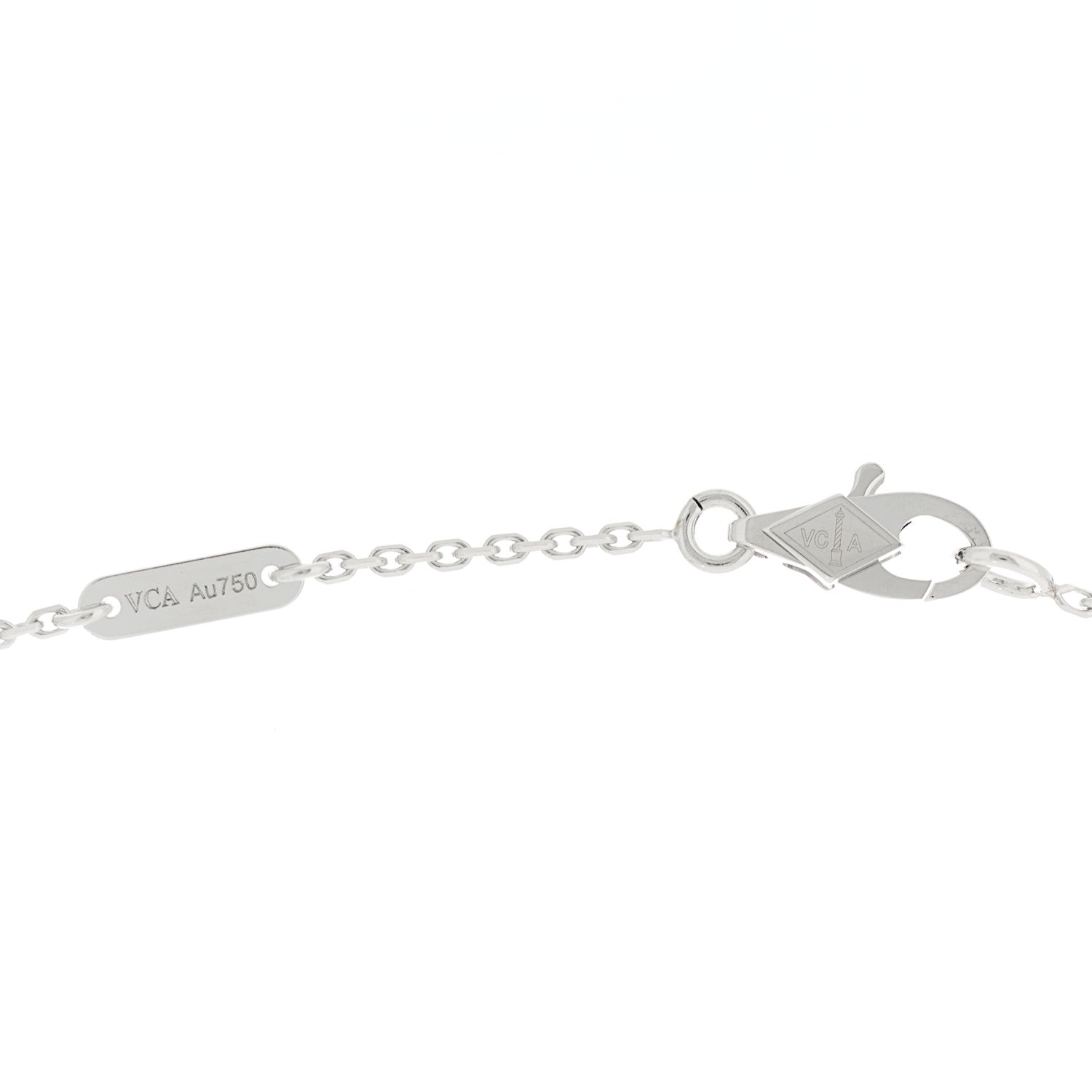 Van Cleef & Arpels 18K White Gold Diamond Sweet Alhambra Pendant Necklace 5 of 6