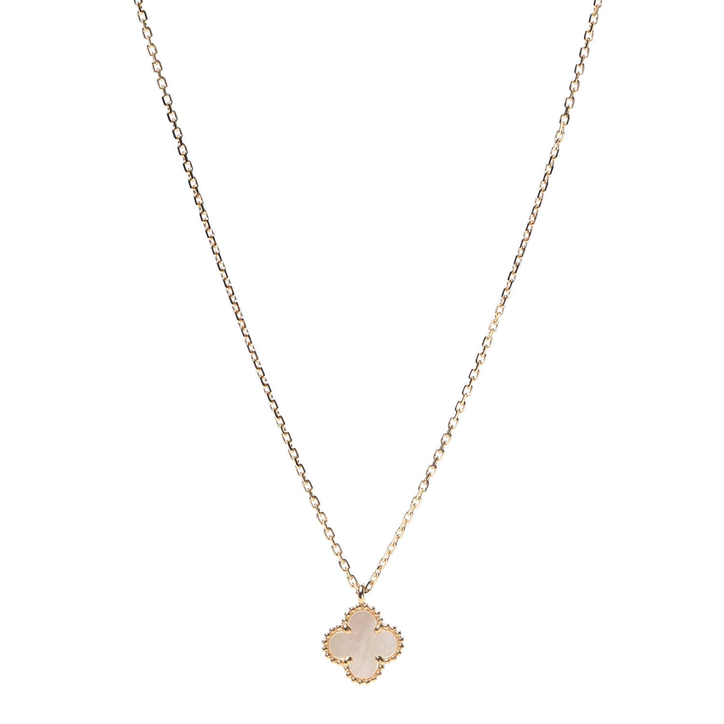 18K Yellow Gold Mother of Pearl Sweet Alhambra Pendant Necklace