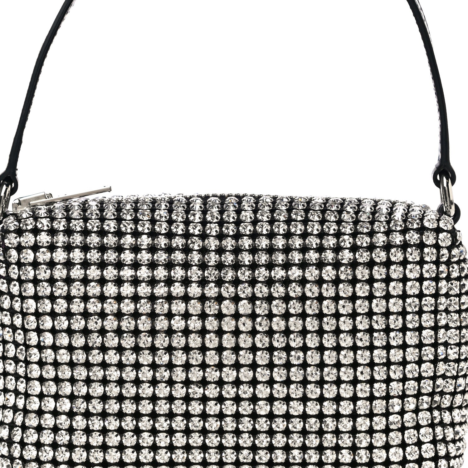 Alexander Wang Mesh Crystal Rhinestone Mini Heiress Pouch Black Silver 8 of 10