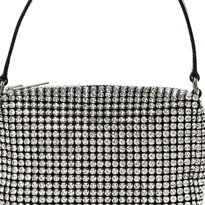 Alexander Wang Mesh Crystal Rhinestone Mini Heiress Pouch Black Silver 8 of 10