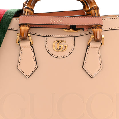 Gucci Calfskin Gucci Embossed Small Diana Tote Bag Pink 8 of 12