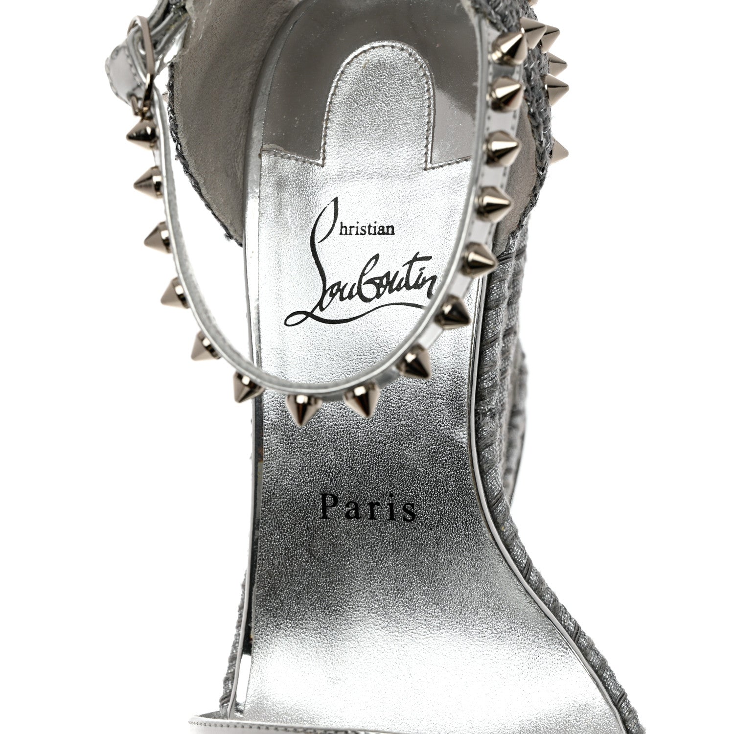 Christian Louboutin Calfskin Madmonica 120 Wedge Sandals 39 Silver 7 of 13