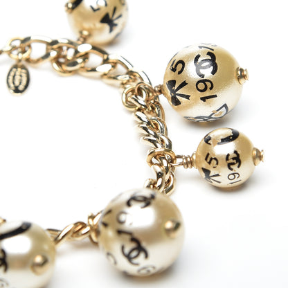 Chanel Painted Pearl CC Coco Bracelet Black Gold 4 of 10