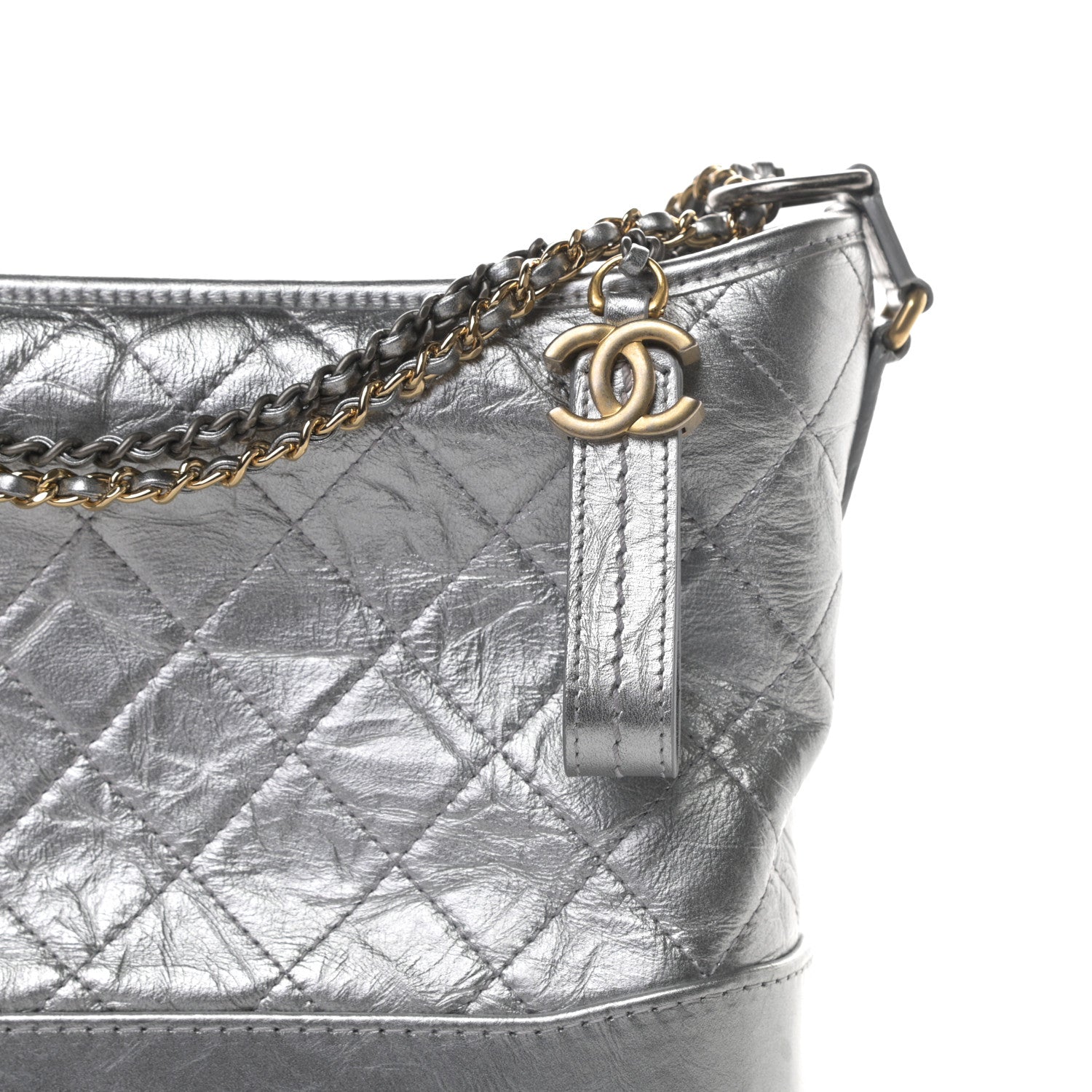 Chanel Metallic Aged Calfskin Quilted Medium Gabrielle Silver 8 of 11