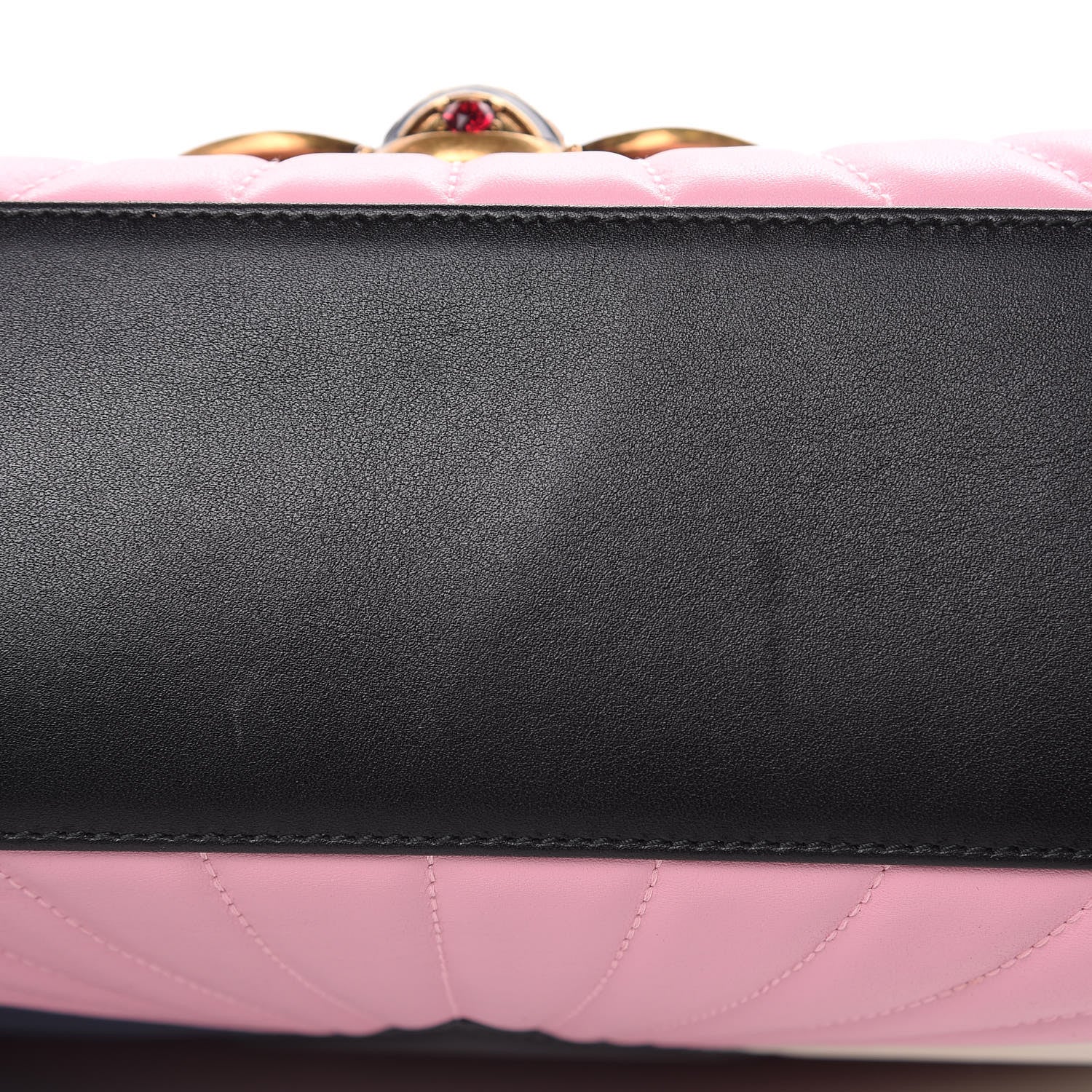 Gucci Calfskin Bamboo Trapuntata Queen Margaret Top Handle Bag Blue Agata Hibiscus Red Mystic White Sugar Pink 10 of 15