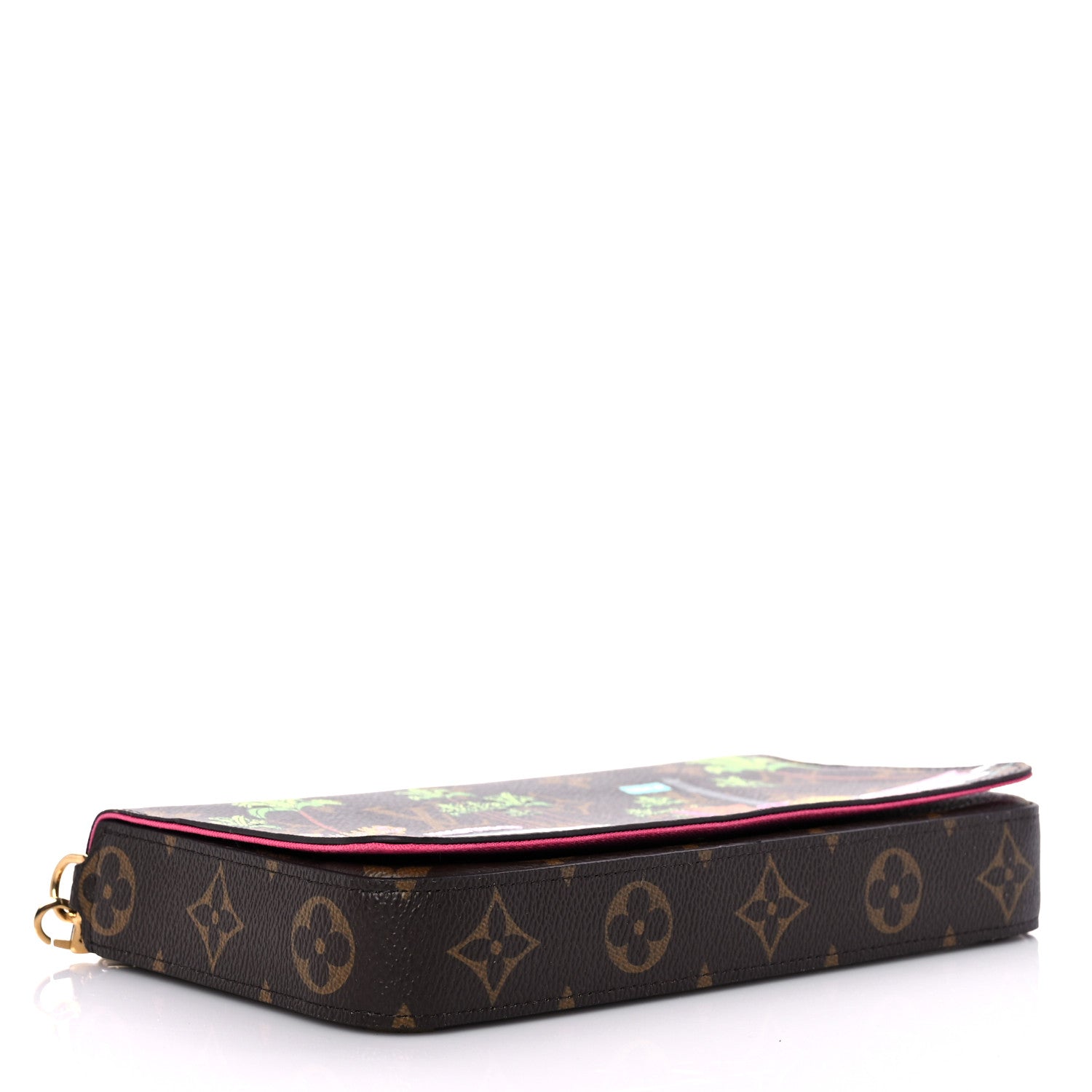 Louis Vuitton Monogram 2021 Christmas Animation Hollywood Pochette Felicie Chain Wallet Fuchsia 5 of 9