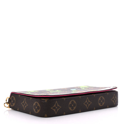 Louis Vuitton Monogram 2021 Christmas Animation Hollywood Pochette Felicie Chain Wallet Fuchsia 5 of 9