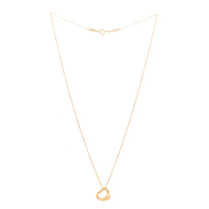 Tiffany 18K Rose Gold 11mm Elsa Peretti Open Heart Pendant Necklace 2 of 6