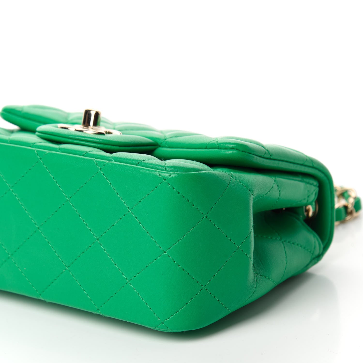 Chanel Lambskin Quilted Mini Square Flap Green 7 of 11