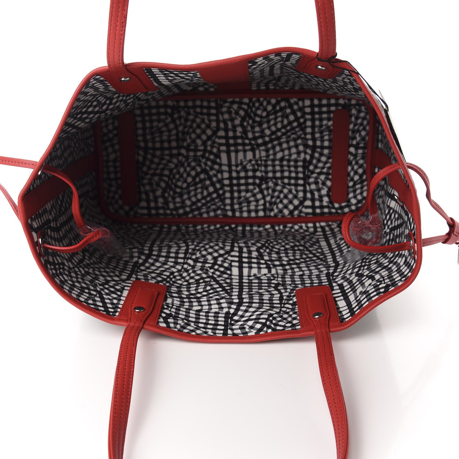 MCM Visetos Medium Liz Reversible Shopper Tote Black Red 5 of 15