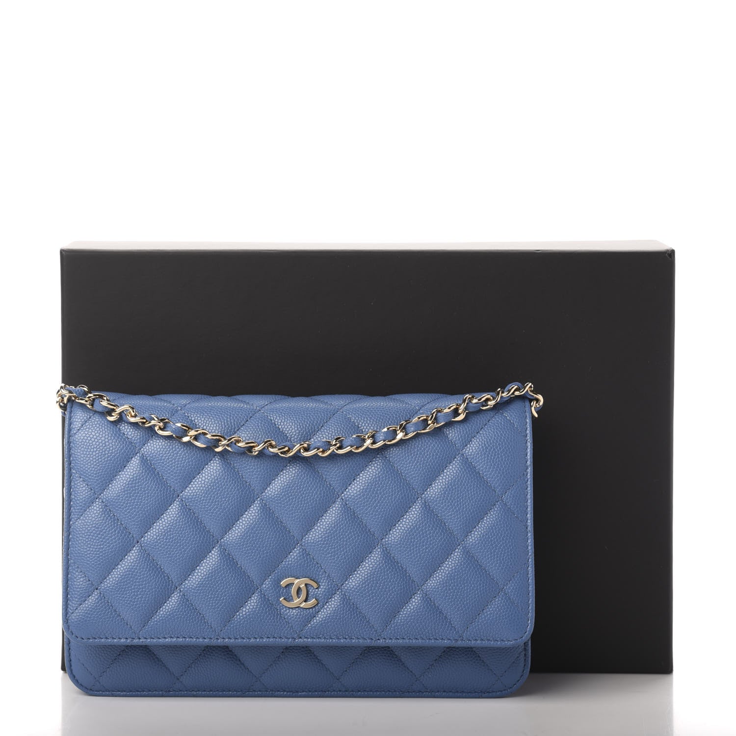 Chanel Caviar Quilted Wallet On Chain WOC Blue 12 of 12