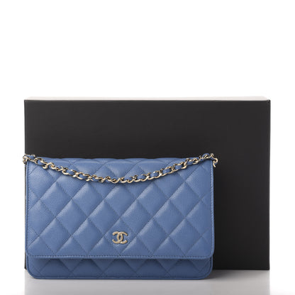 Chanel Caviar Quilted Wallet On Chain WOC Blue 12 of 12
