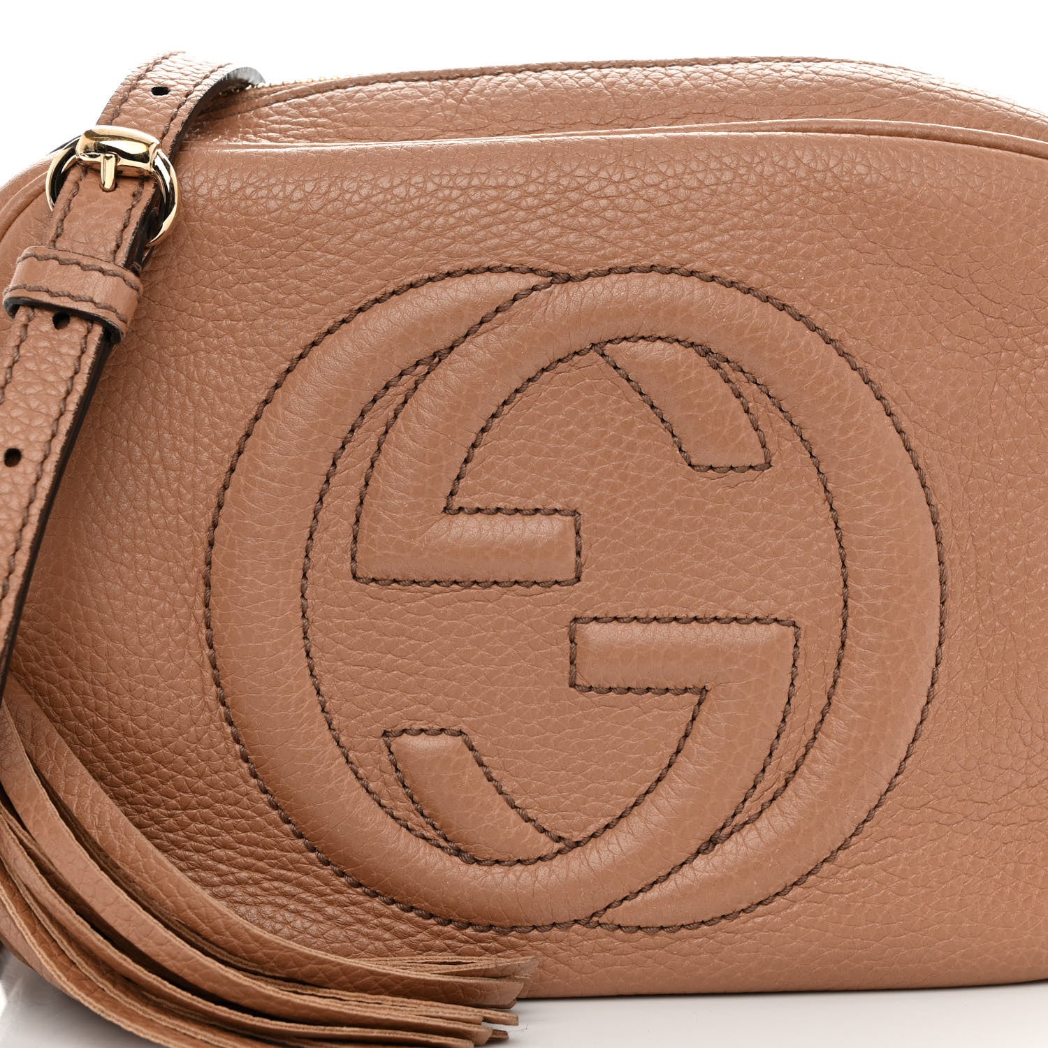 Gucci Pebbled Calfskin Small Soho Disco Bag Camelia 7 of 14