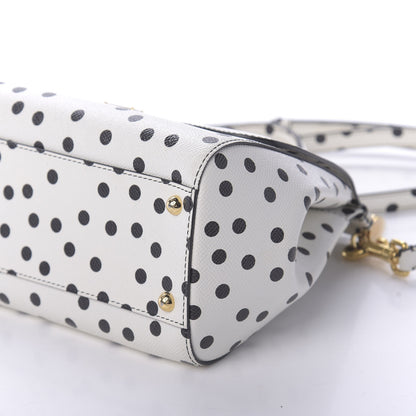 Dolce & Gabbana Vitello Polka Dot Medium Miss Sicily Satchel White 7 of 9
