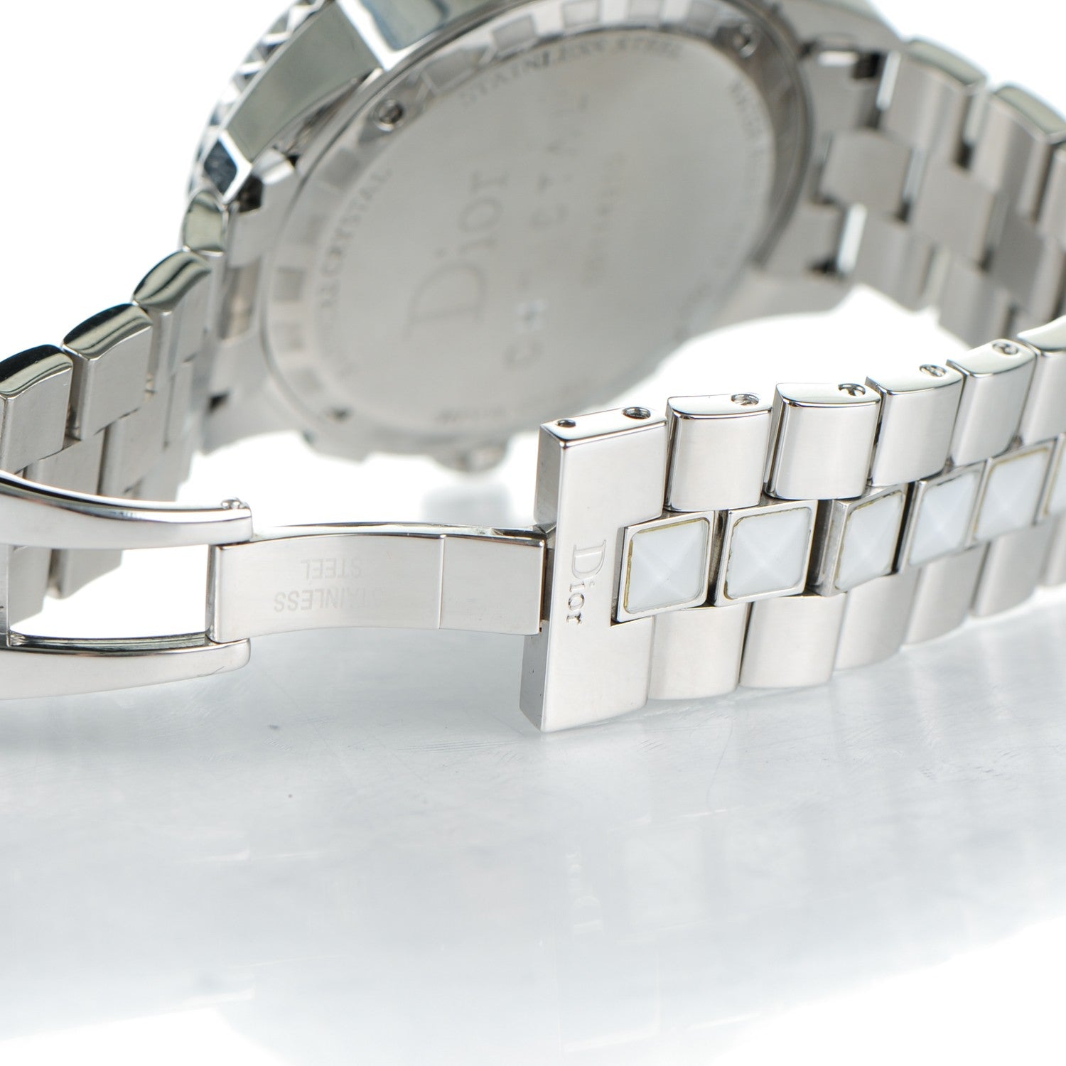 Christian Dior Stainless Steel Diamond Sapphire 38mm Christal Chronograph Quartz Watch White 8 of 9