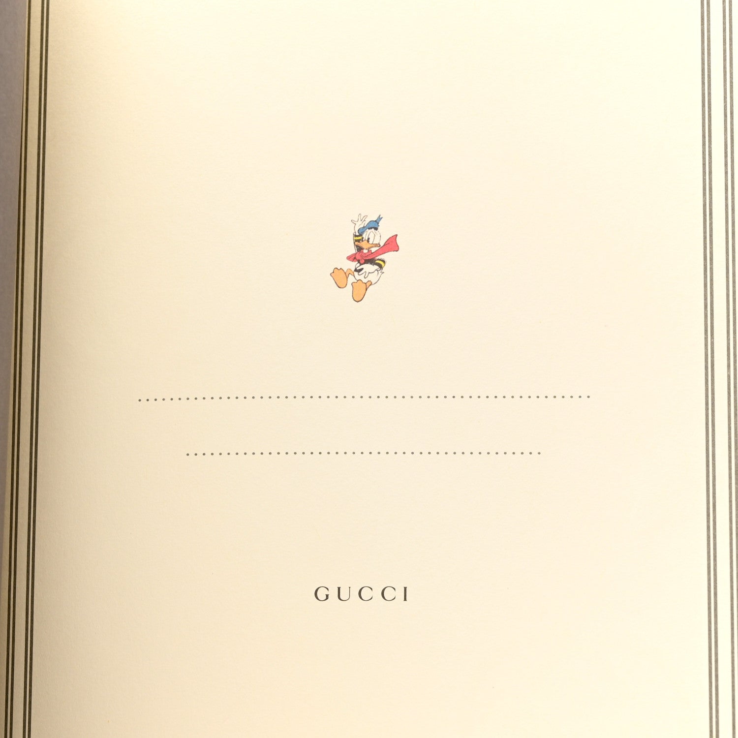 Gucci X DISNEY GG Supreme Monogram Donald Duck Notebook Beige