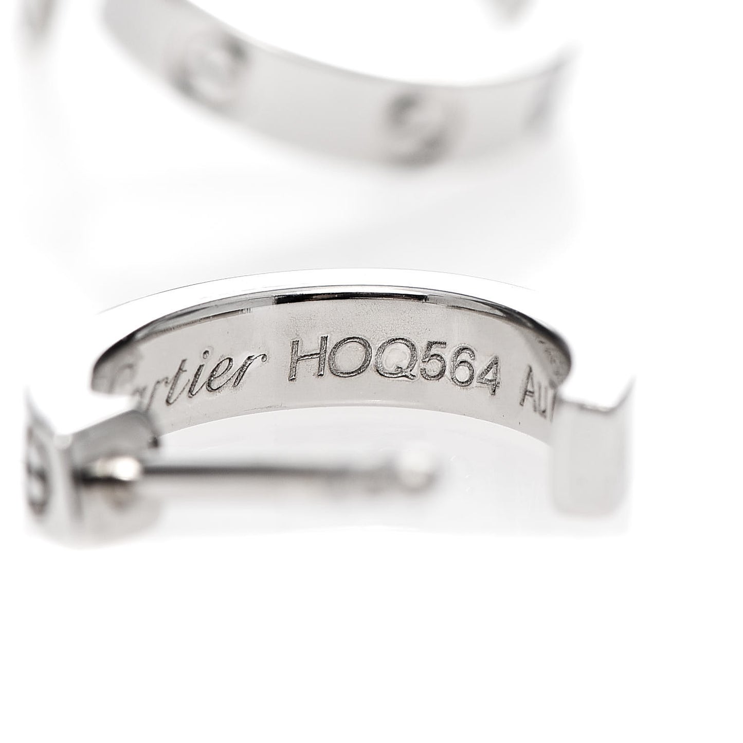 18K White Gold Small LOVE Hoop Earrings