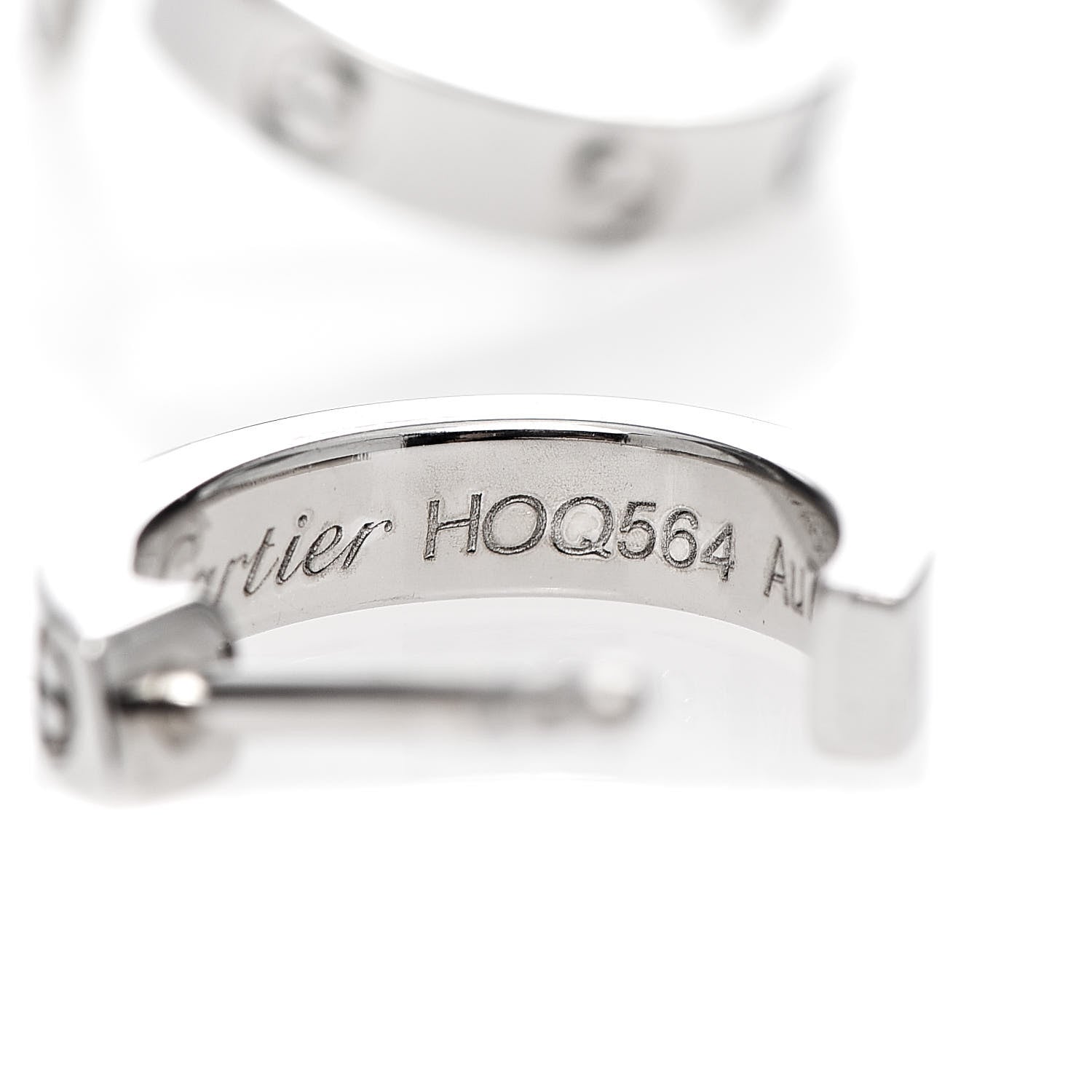 Cartier 18K White Gold Small LOVE Hoop Earrings 5 of 7