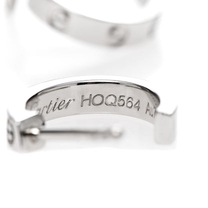 Cartier 18K White Gold Small LOVE Hoop Earrings 5 of 7