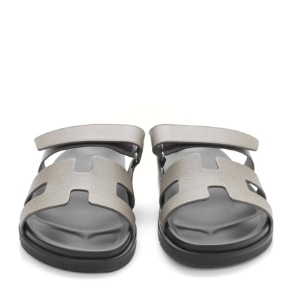 Hermes Epsom Womens Chypre Sandals 41 Etoupe 2 of 8
