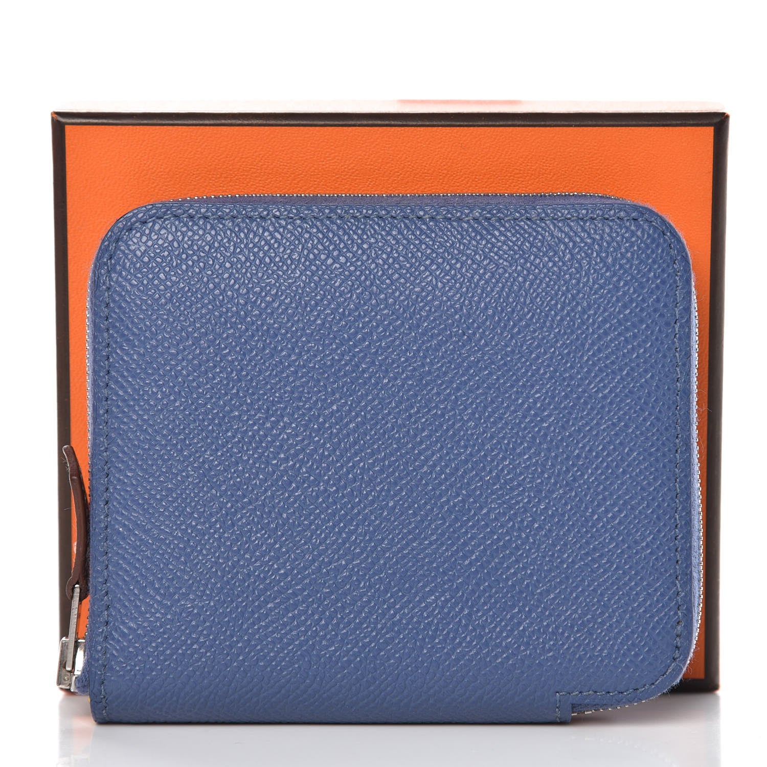 Hermes Epsom Silk'In Compact Wallet Bleu Brighton 8 of 8