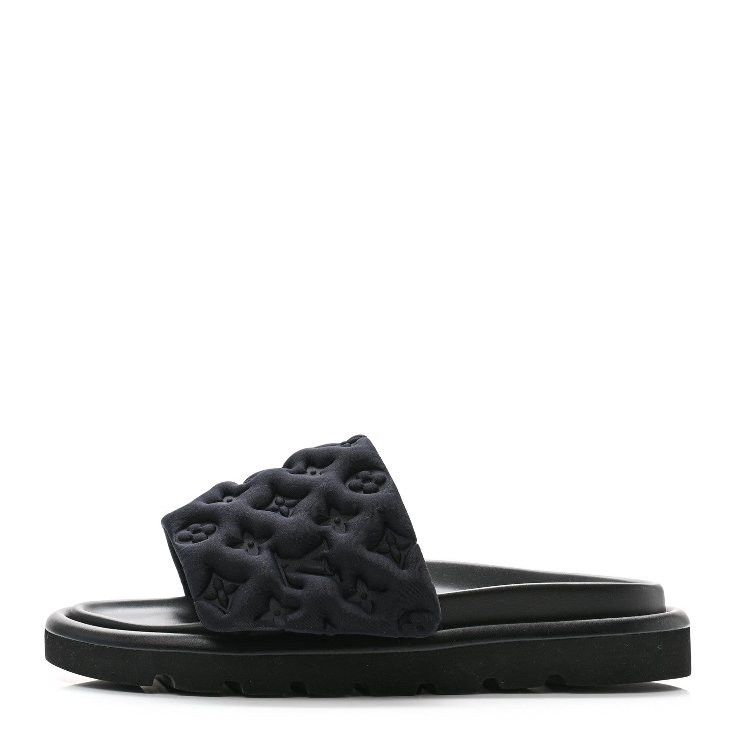 Louis Vuitton Technical Fabric Embossed Monogram Pool Pillow Comfort Mule 40 Black 1 of 8