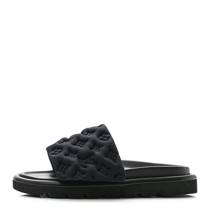 Louis Vuitton Technical Fabric Embossed Monogram Pool Pillow Comfort Mule 40 Black 1 of 8