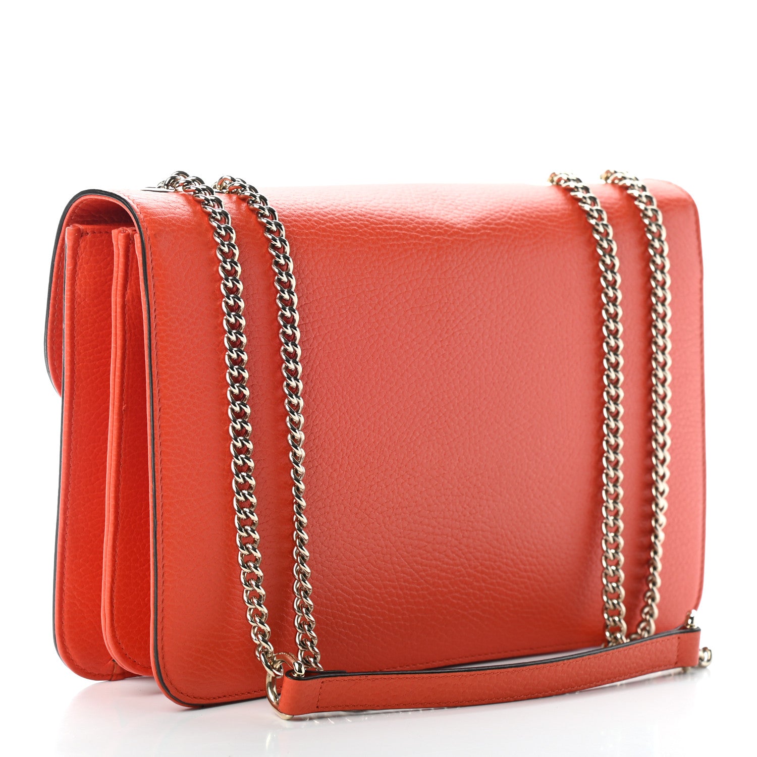 Gucci Dollar Calfskin Interlocking G Shoulder Bag Sun Orange 3 of 10