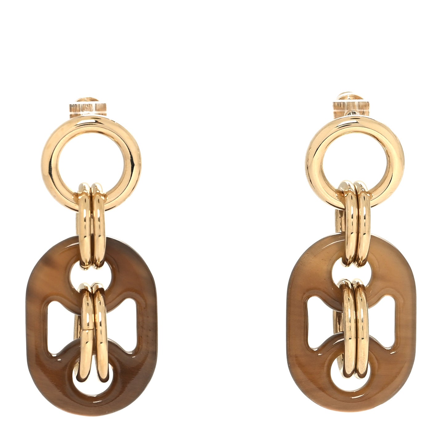 Permabrass Buffalo Horn Earrings Gold