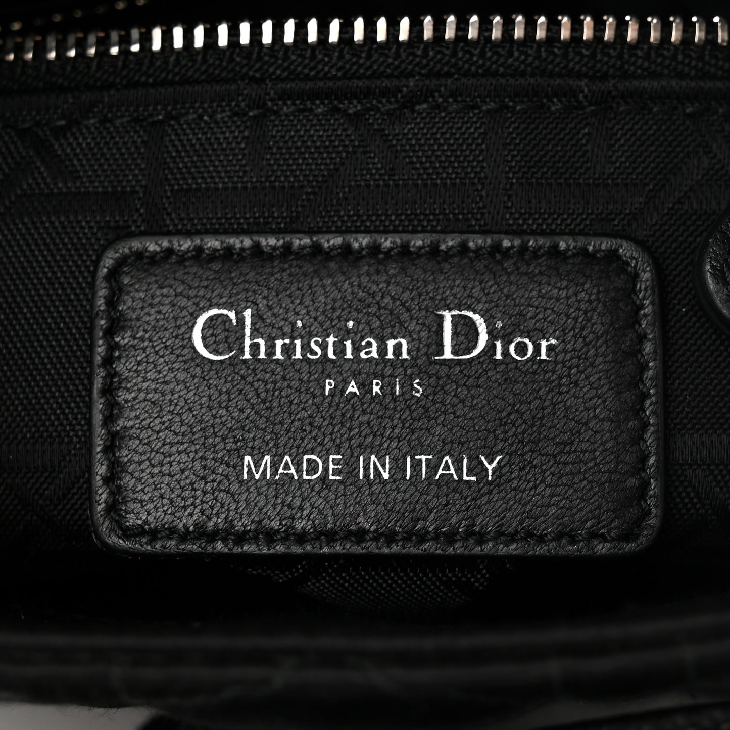 Satin Cannage Mini Lady Dior Black
