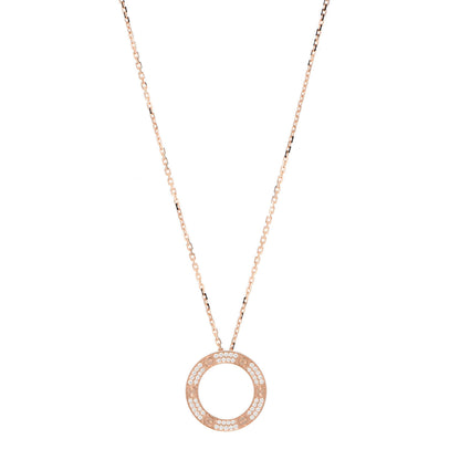 Cartier 18K Pink Gold Diamond LOVE Paved Necklace 1 of 5