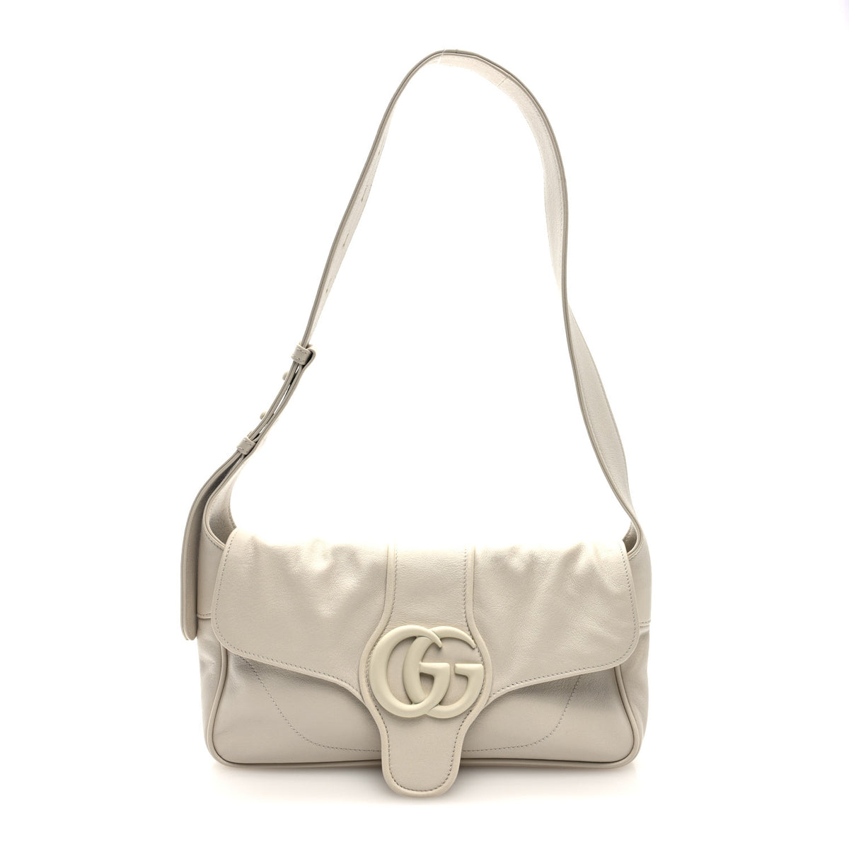 Gucci Goatskin Small GG Monochrome Aphrodite Shoulder Bag Mystic White 1 of 9