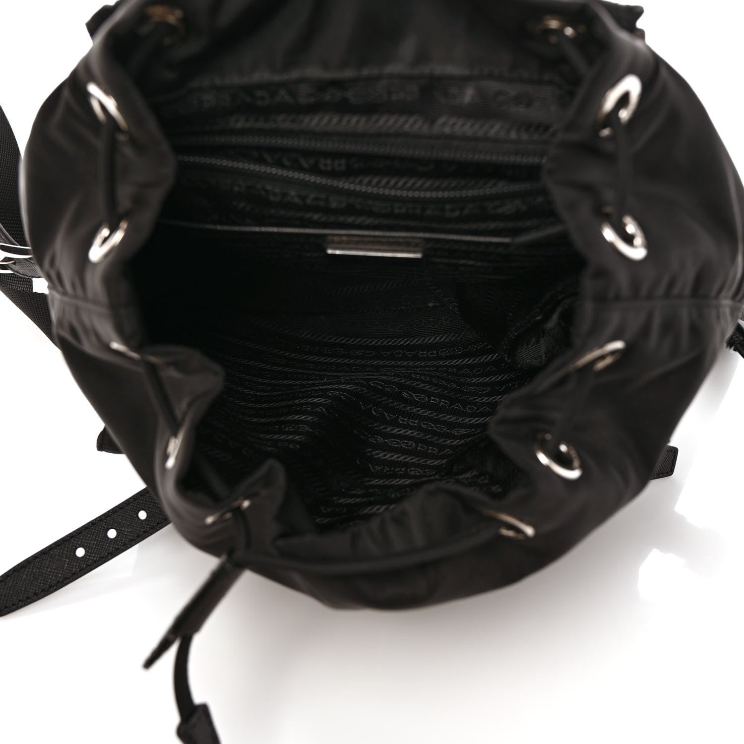 Prada Tessuto Nylon Saffiano Small Backpack Black 5 of 9