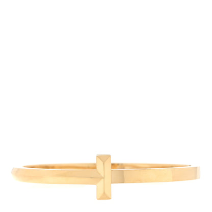 Tiffany 18K Yellow Gold Wide T T1 Hinged Bangle Bracelet 1 of 3