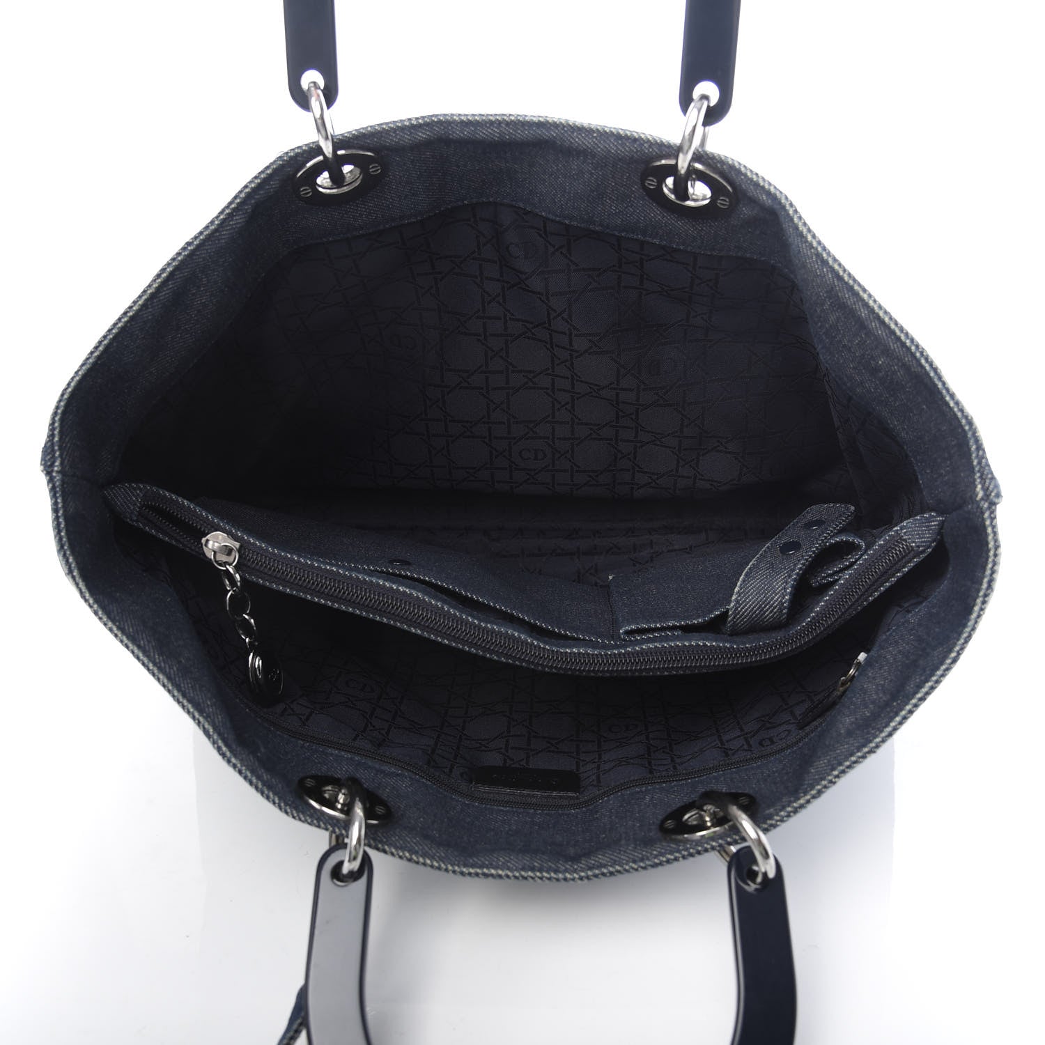 Christian Dior Denim Cannage Large Soft Lady Dior Tote Blue 5 of 14