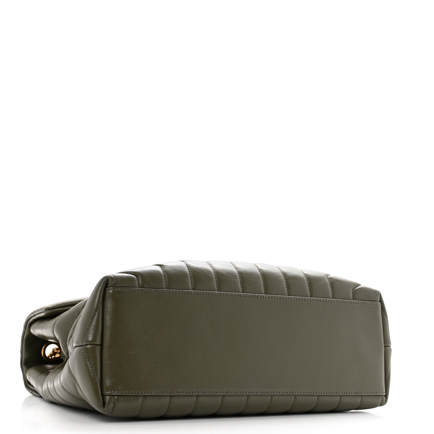 Calfskin Y Quilted Monogram Medium Loulou Chain Satchel Grey Kaki