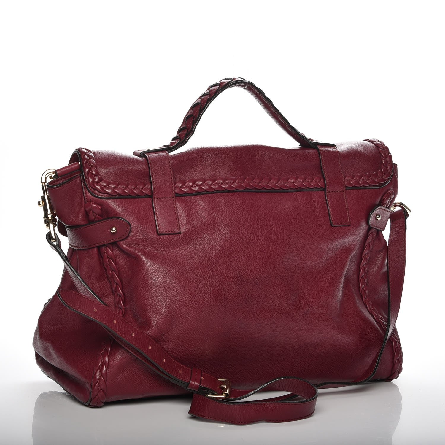 Mulberry Small Grain Calf Nappa Woven Trim Oversized Alexa Berry 4 of 8