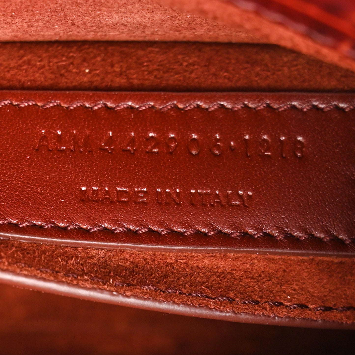 Calfskin Crocodile Embossed Medium Monogram Sunset Amber
