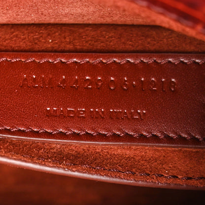 Saint Laurent Calfskin Crocodile Embossed Medium Monogram Sunset Amber 8 of 12