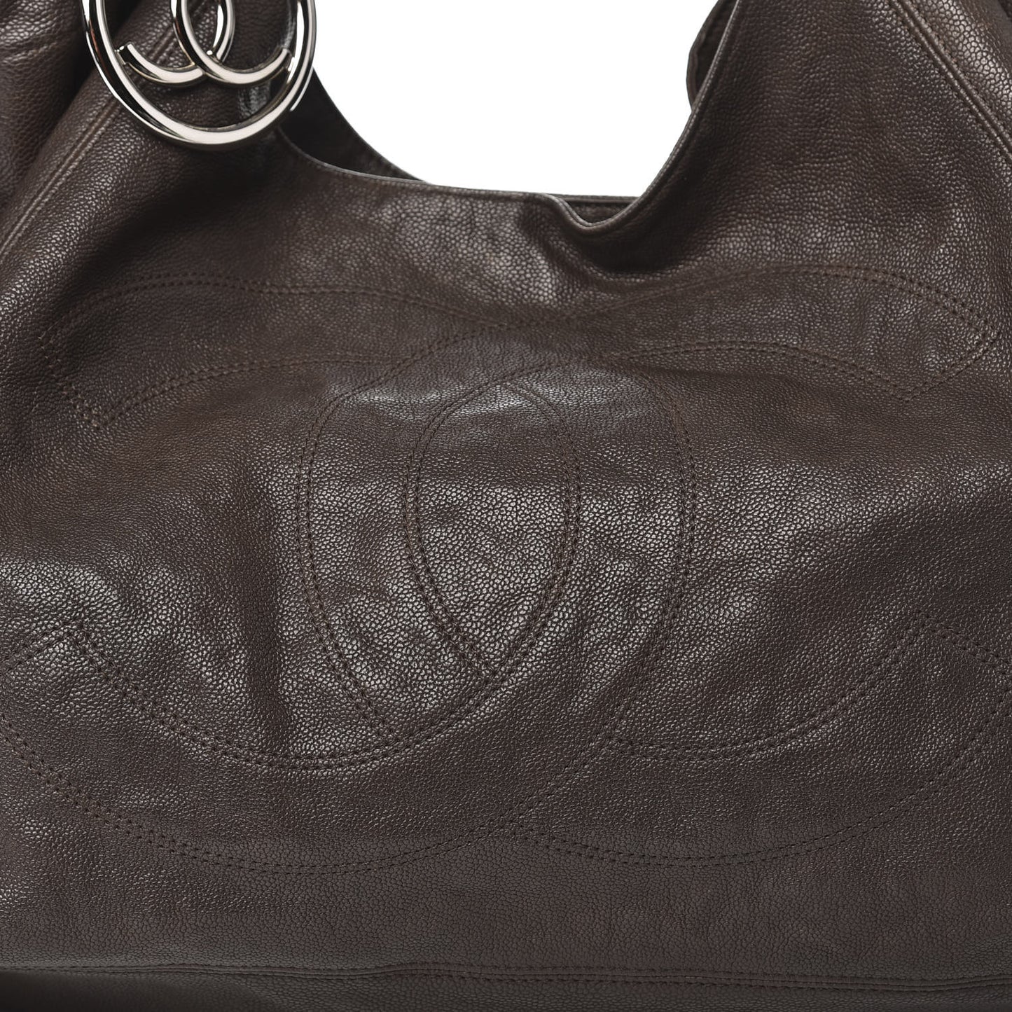 Distressed Caviar XL Coco Cabas Brown