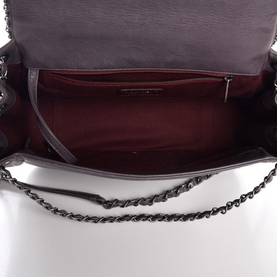 Chanel Calfskin Quilted Large CC Enchained Accordion Flap Grey 6 of 9