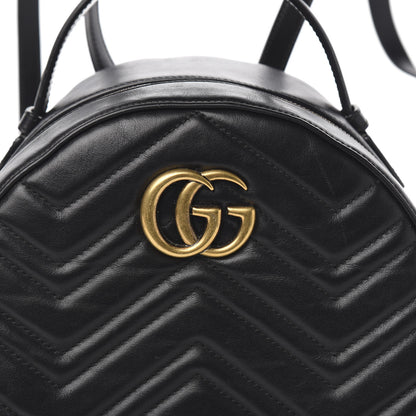 Gucci Calfskin Matelasse GG Marmont Dome Backpack Black 9 of 10