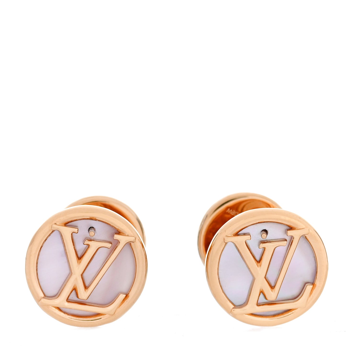 Mother of Pearl L to V Pearlfection Earrings Gold