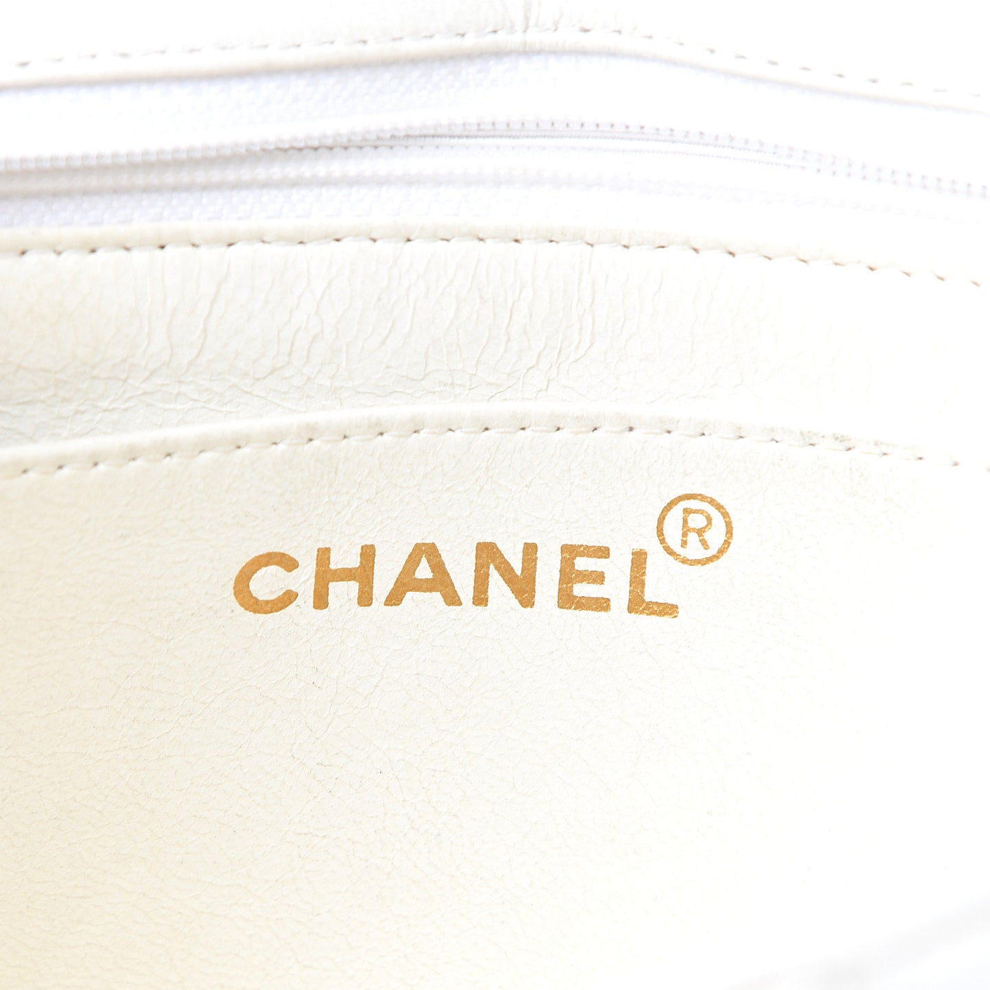 Lambskin Quilted Small Single Flap White