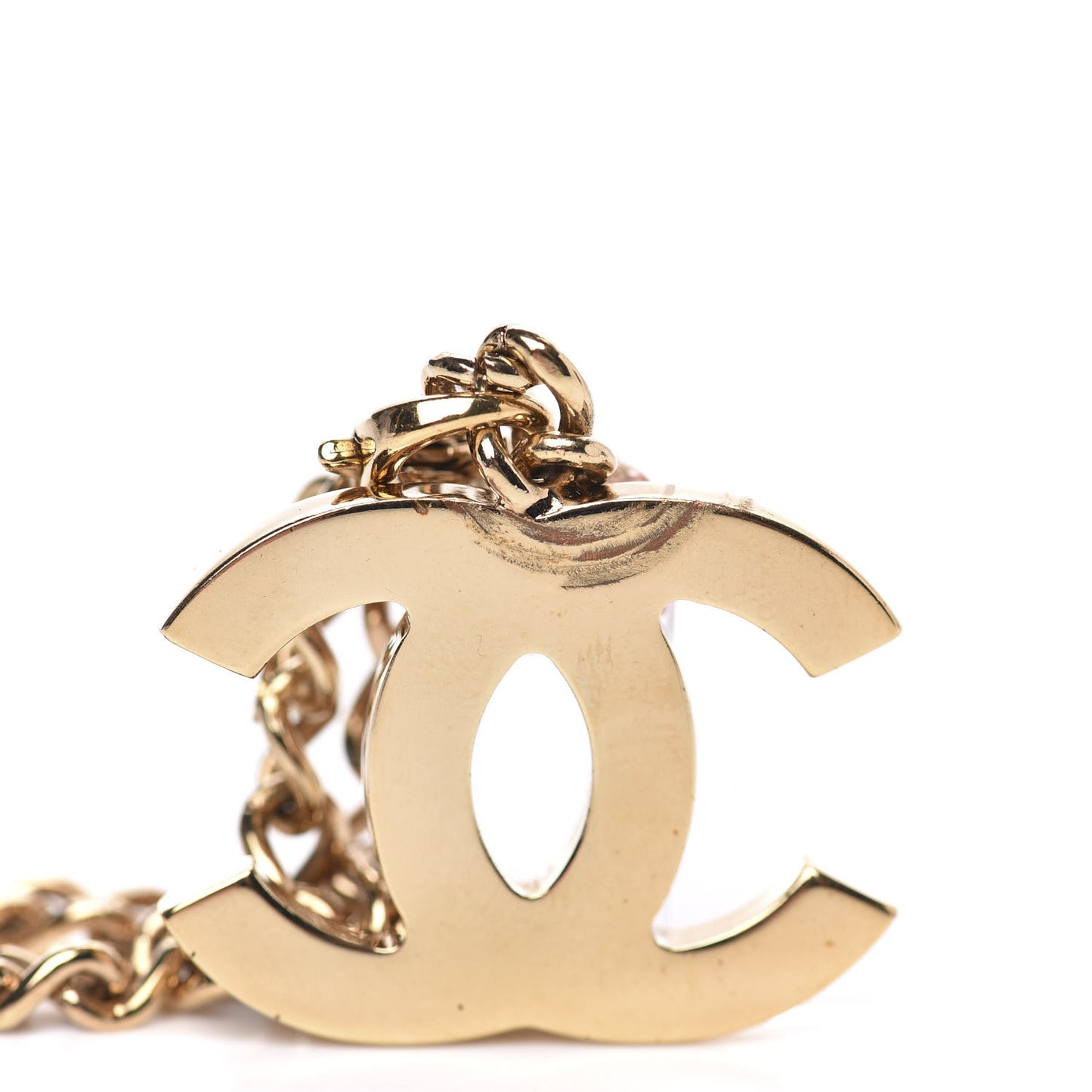 Crystal Bead Chain CC Bracelet Gold Pink